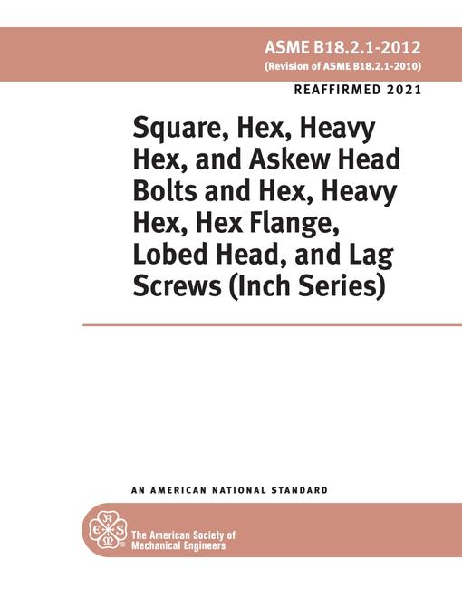 ASME B18.2.1-2012 (R2021)